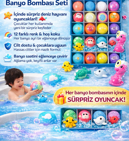 Sürpriz Banyo Topu™ (12 farklı oyuncak) 1 ALANA 1 BEDAVA